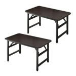 SOGA 2X 120x60 Walnut Foldable Computer Study Table Easy Assembly Desk No Chair