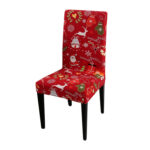 Anyhouz Chair Cover Red Full Christmas Design with Anti-Dirt and Elastic Material for Dining Room Kitchen Wedding Hotel Banquet Restaurant