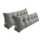 SOGA 2X 150cm Grey Triangular Wedge Bed Pillow Headboard Backrest Bedside Tatami Cushion Home Decor