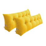 SOGA 2X 150cm Yellow Triangular Wedge Bed Pillow Headboard Backrest Bedside Tatami Cushion Home Decor