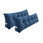SOGA 2X 100cm Blue Triangular Wedge Bed Pillow Headboard Backrest Bedside Tatami Cushion Home Decor