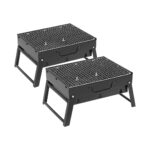SOGA 2X 43cm Portable Folding Thick Box-type Charcoal Grill for Outdoor BBQ Camping