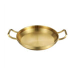 SOGA 26cm Dry Pot, Gold Plated 202 Material Stainless Steel and Kitchen Essential