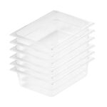 SOGA 100mm Clear Gastronorm GN Pan 1/2 Food Tray Storage Bundle of 6